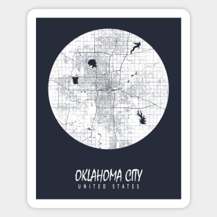 Oklahoma, USA City Map - Full Moon Magnet